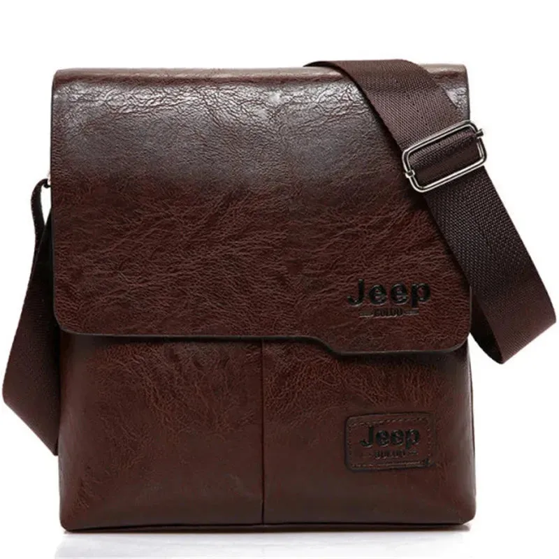 JEEP BULUO Men's Leather Messenger Bag Set
