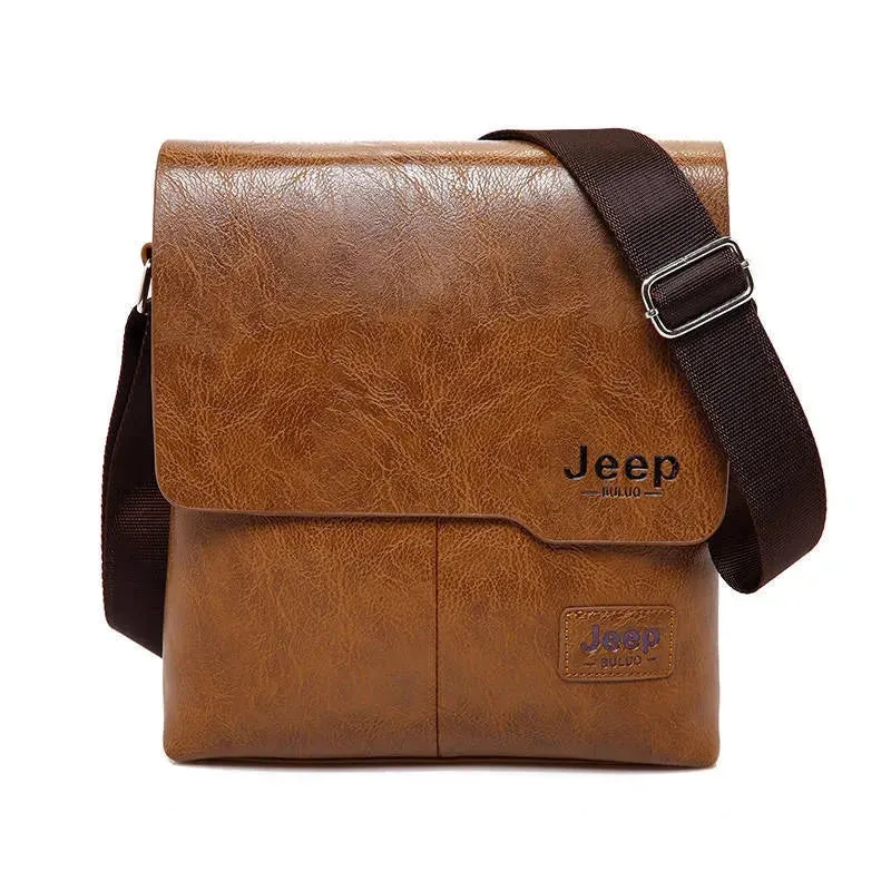 JEEP BULUO Men's Leather Messenger Bag Set