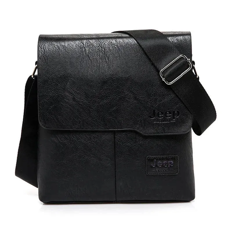 JEEP BULUO Men's Leather Messenger Bag Set