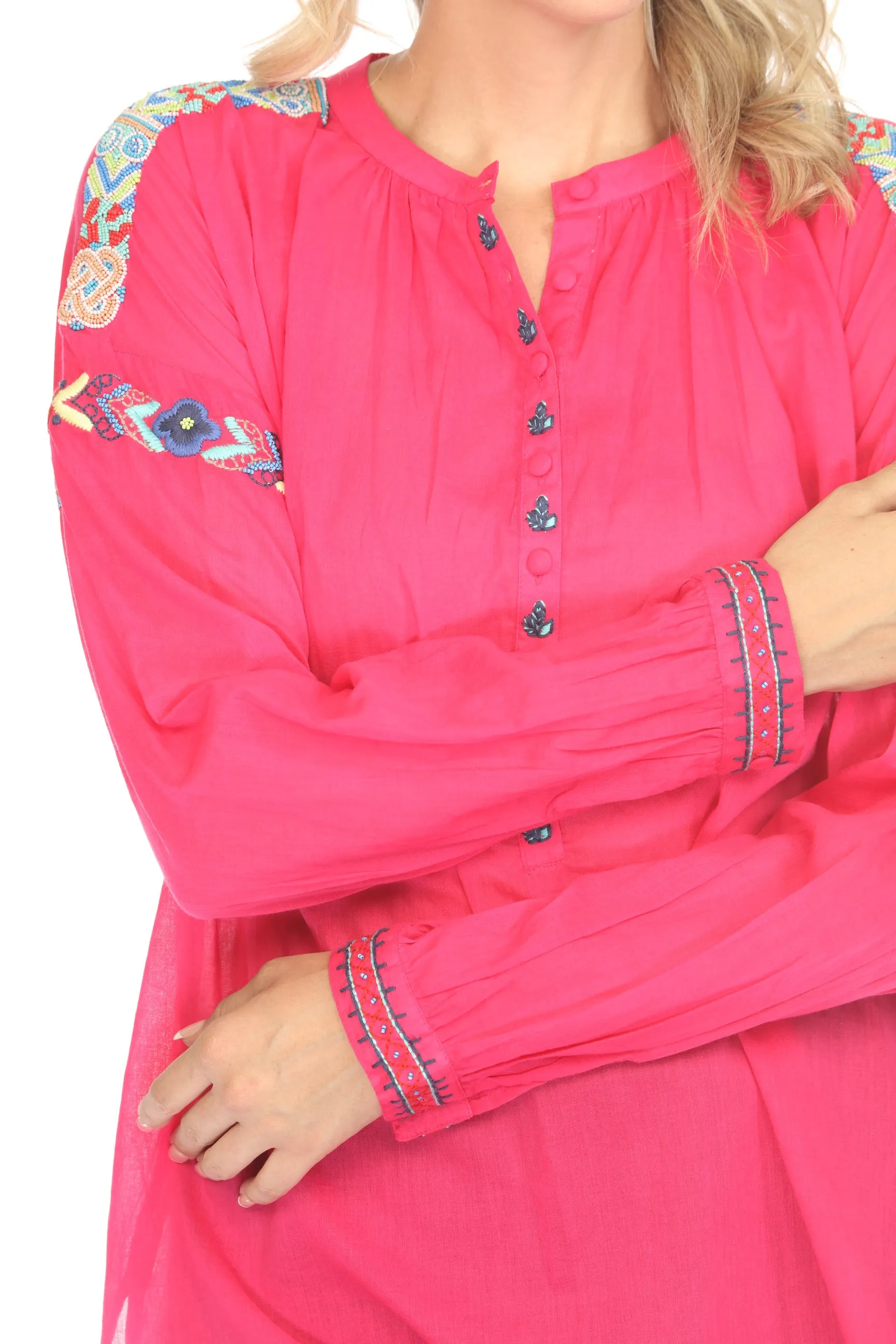 Johnny Was Biya Beaded Embroidered Blouse B24224B3 *
