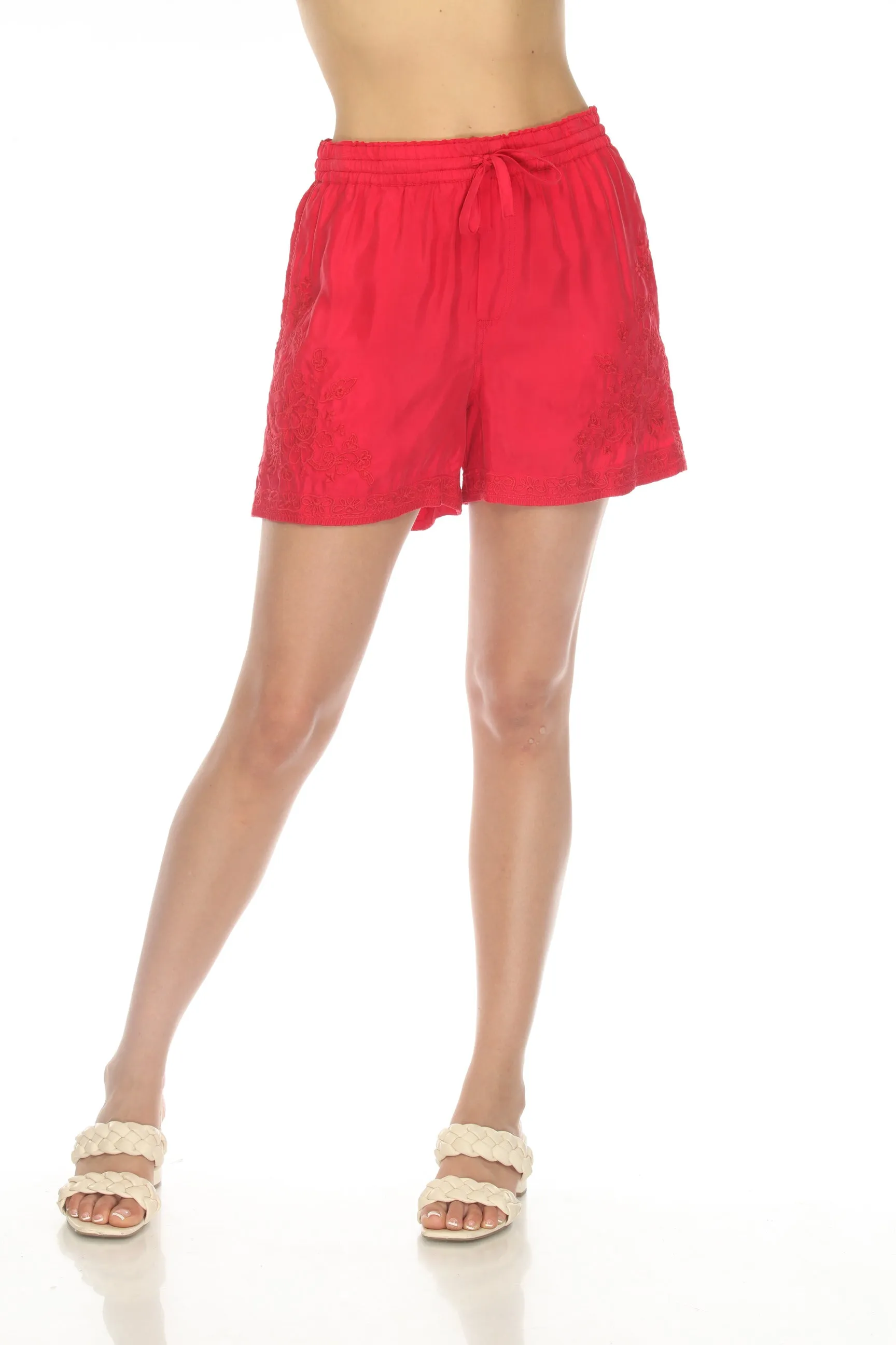 Johnny Was Biya Tempest Embroidered Pull On Shorts Boho Chic B80523