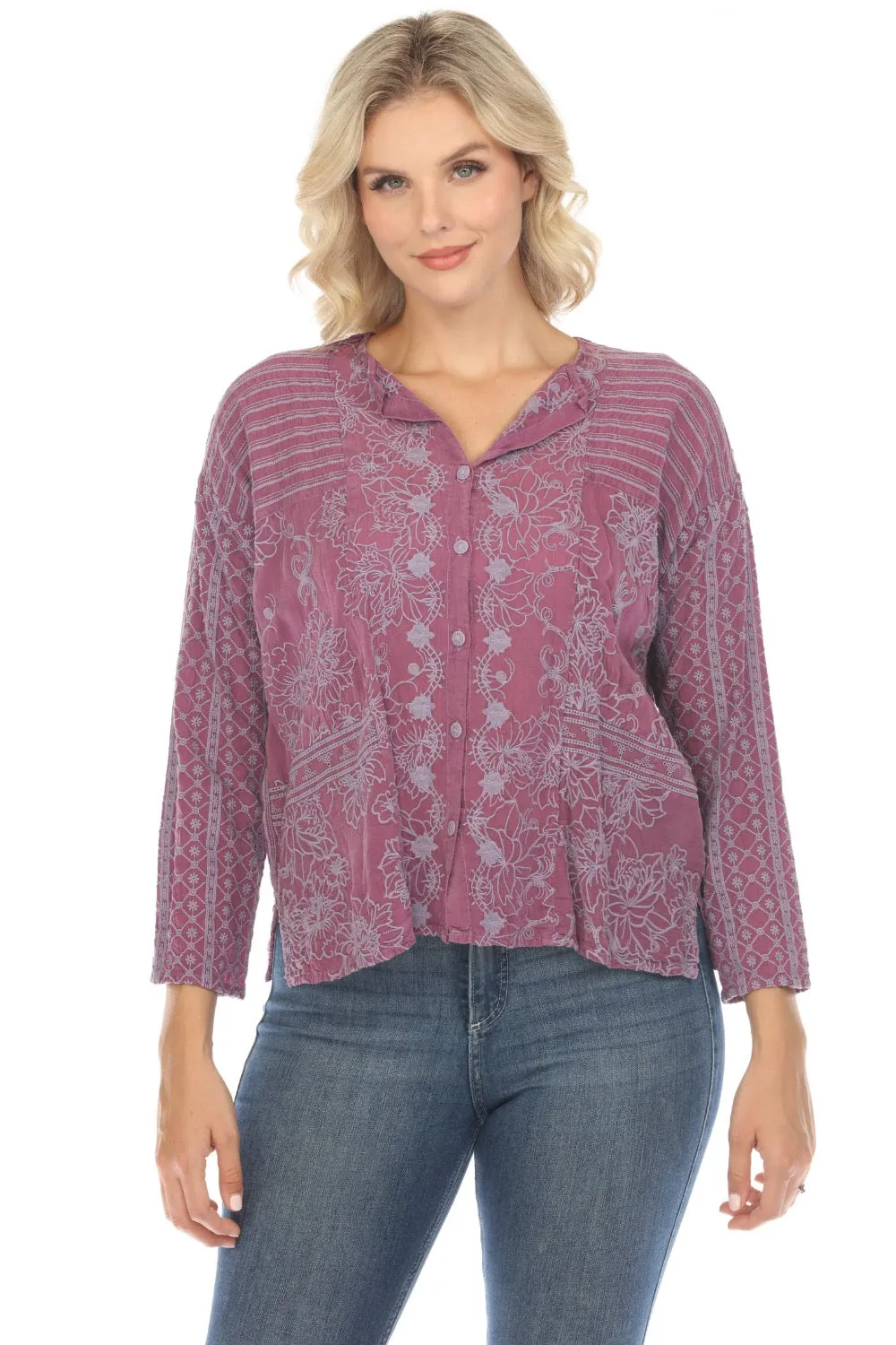 Johnny Was Martin Retreat Button Down Top C15423 *