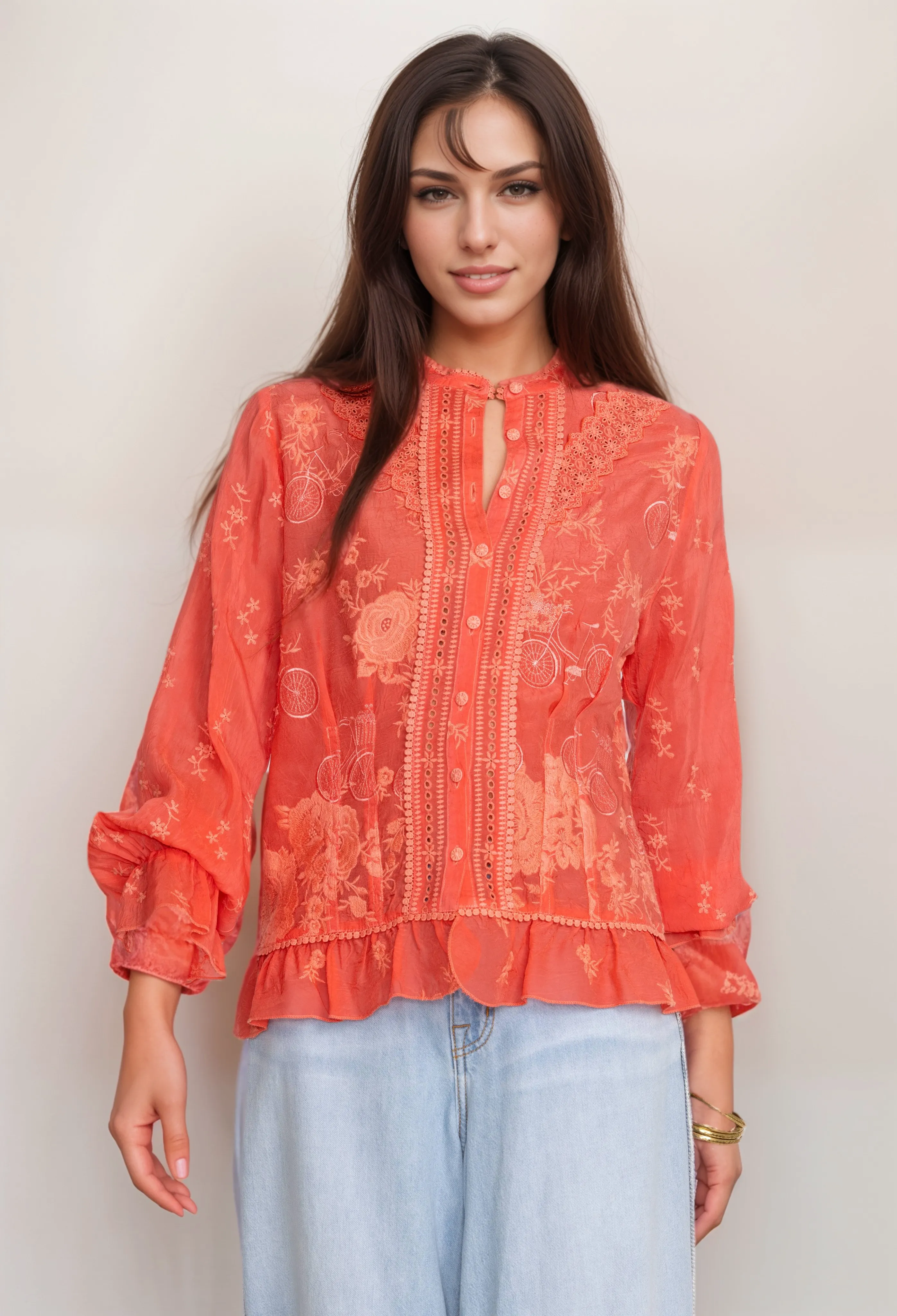 Johnny Was Serene Ryder Blouse C11924 Boho Chic
