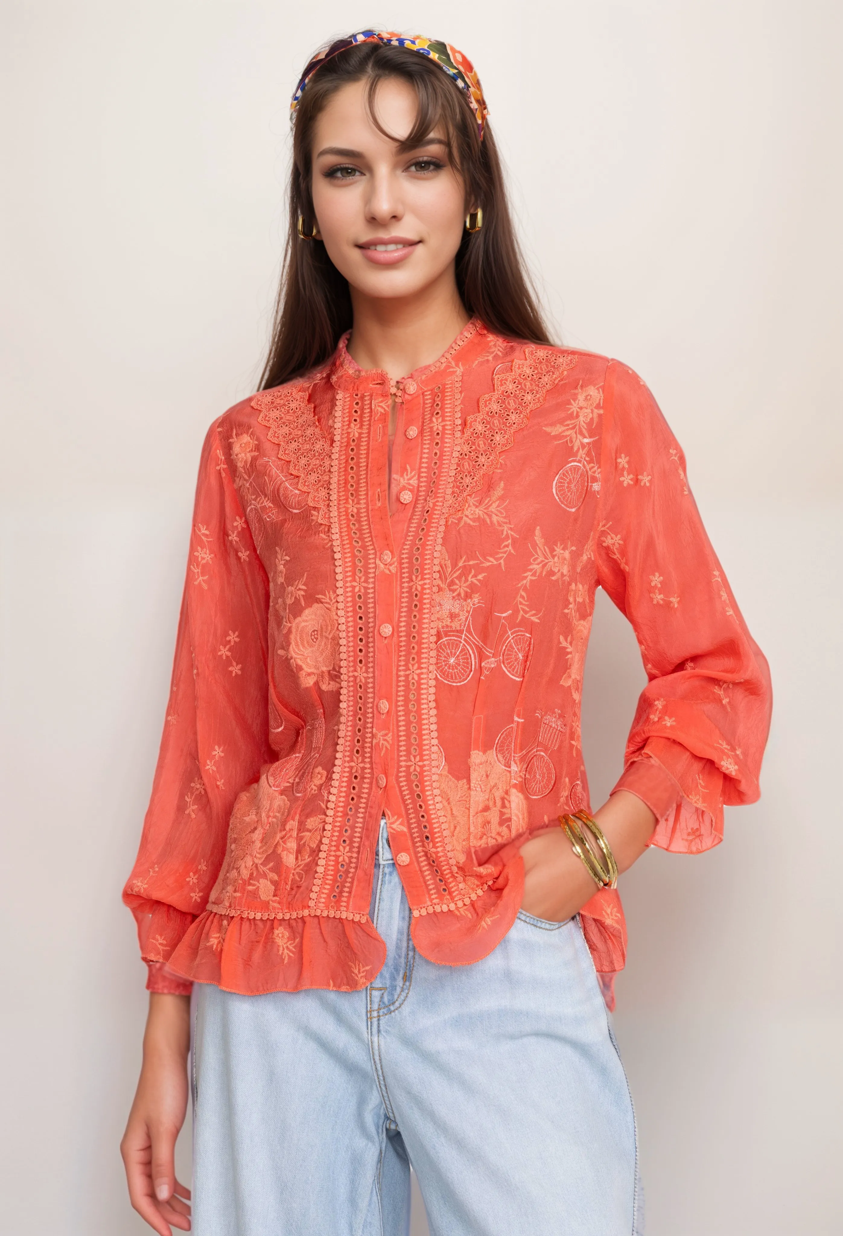 Johnny Was Serene Ryder Blouse C11924 Boho Chic