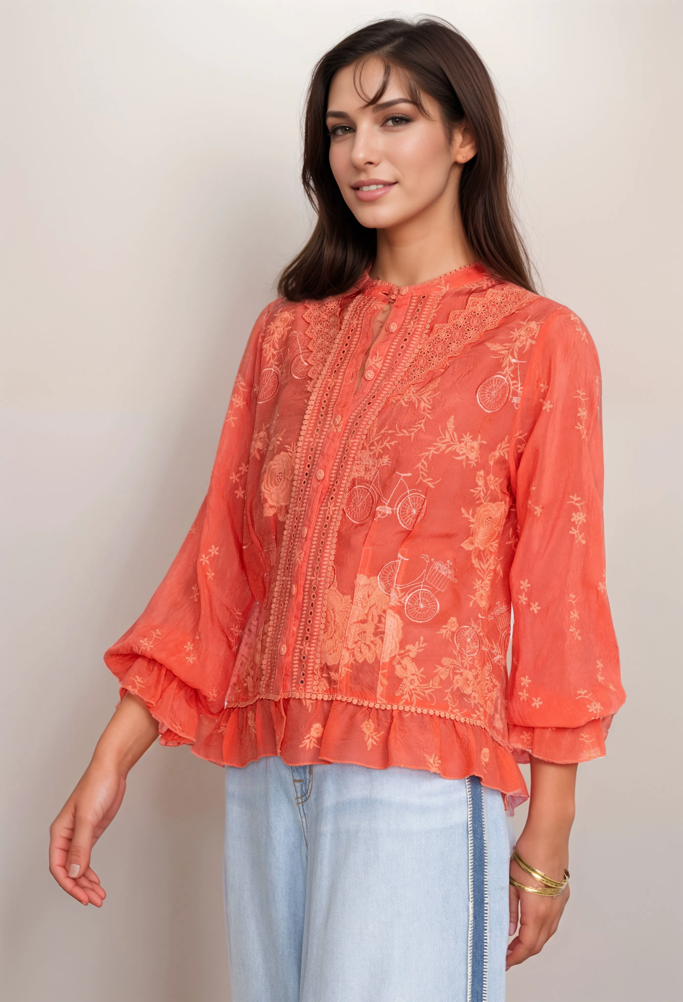 Johnny Was Serene Ryder Blouse C11924 Boho Chic