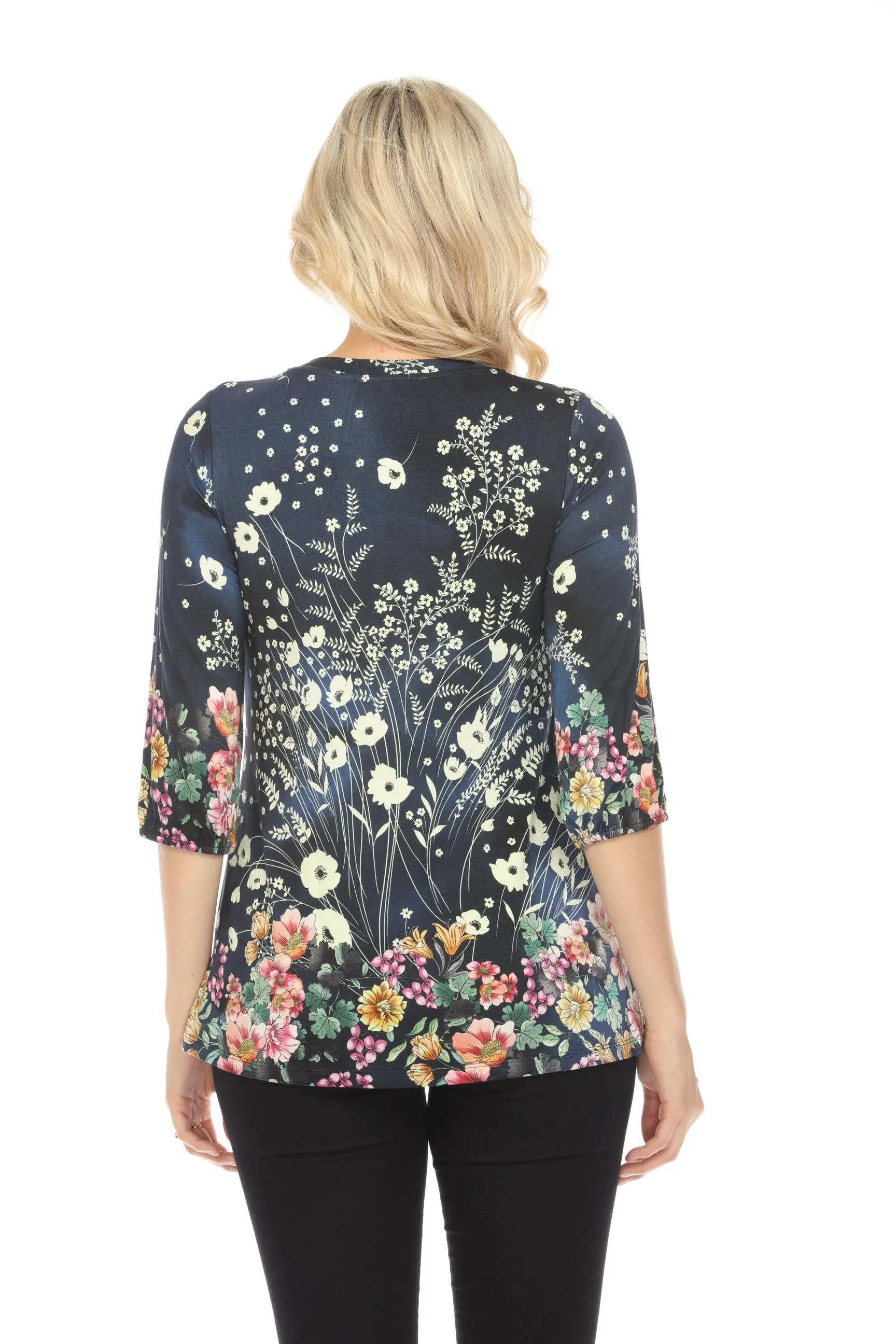 Johnny Was The Janie Bursting Favorite Puff Sleeve Top Boho Chic T16623