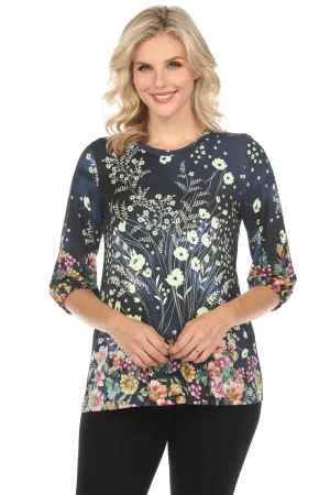 Johnny Was The Janie Bursting Favorite Puff Sleeve Top Boho Chic T16623