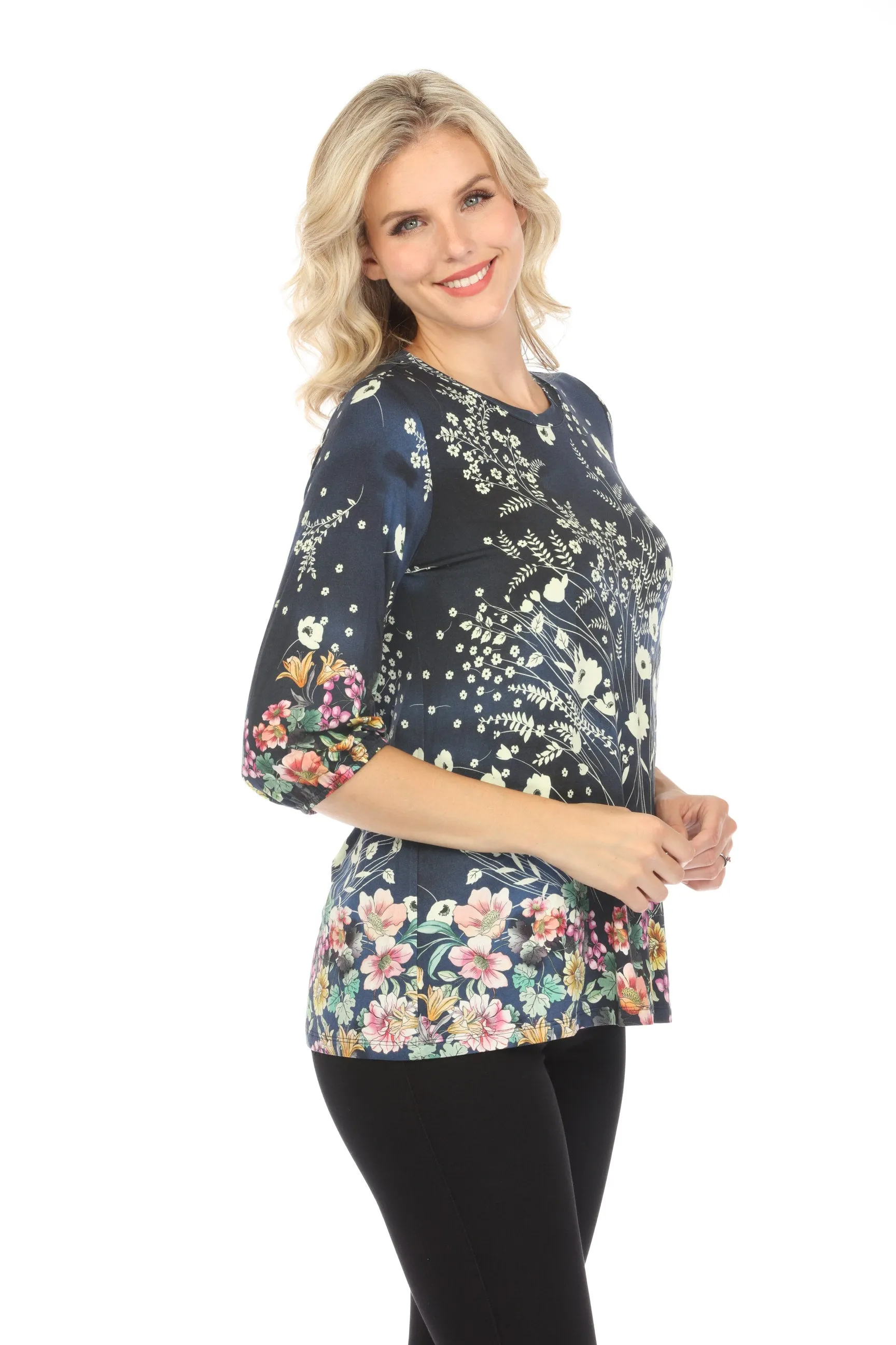 Johnny Was The Janie Bursting Favorite Puff Sleeve Top Boho Chic T16623