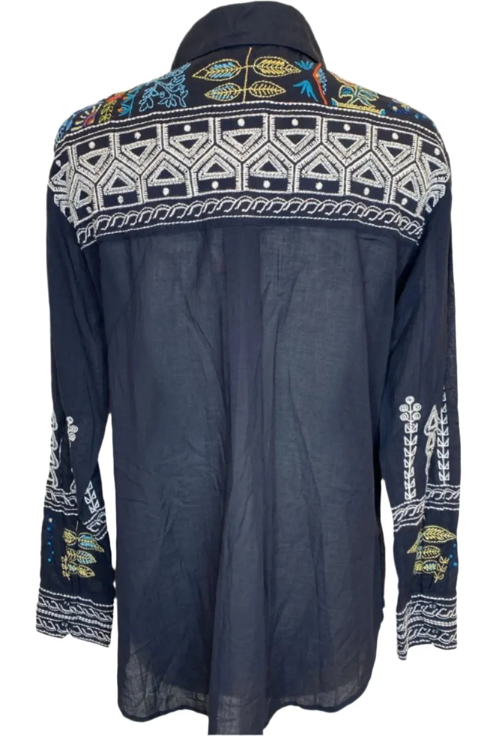 Johnny Was Workshop Scara Oversized Yoke Shirt W17023-E Boho Chic *