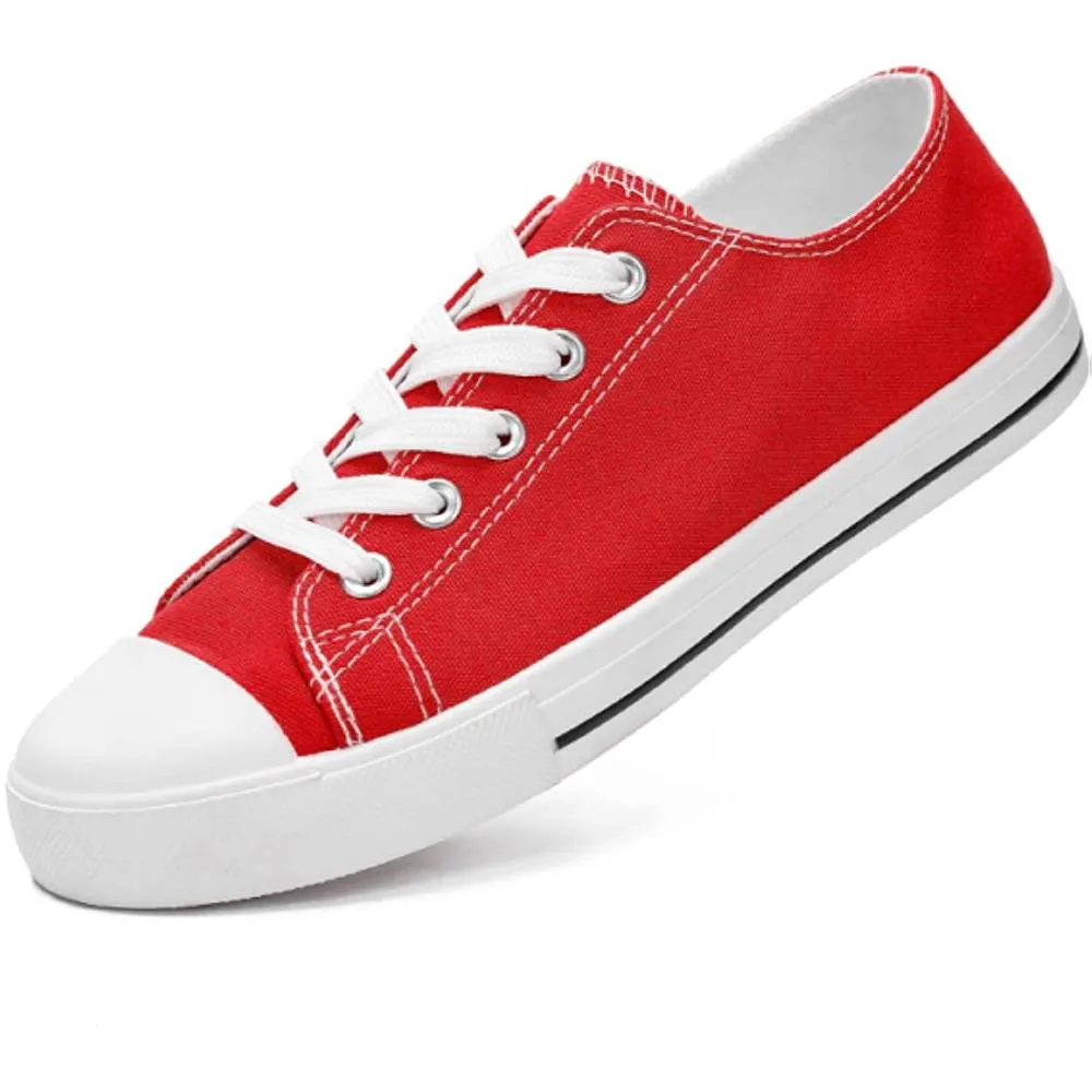 JOSINY Women's Canvas Shoes Low & High Top Fashion Colorful Sneaker Lace up Classic Casual Walking Shoes