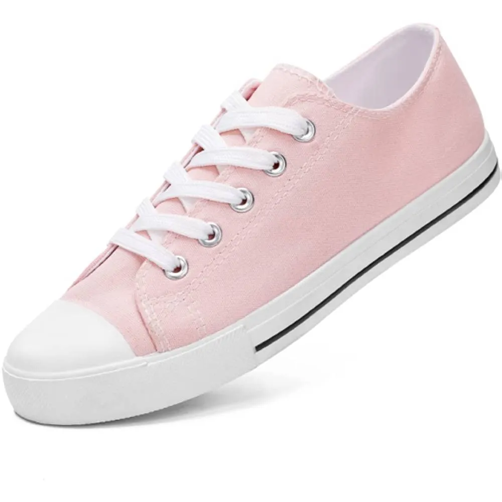 JOSINY Women's Canvas Shoes Low & High Top Fashion Colorful Sneaker Lace up Classic Casual Walking Shoes