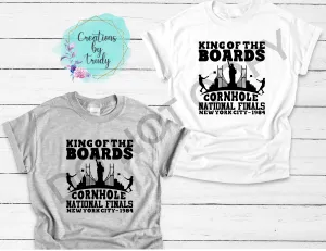 King of the boards, cornhole national finals New York T-SHIRT