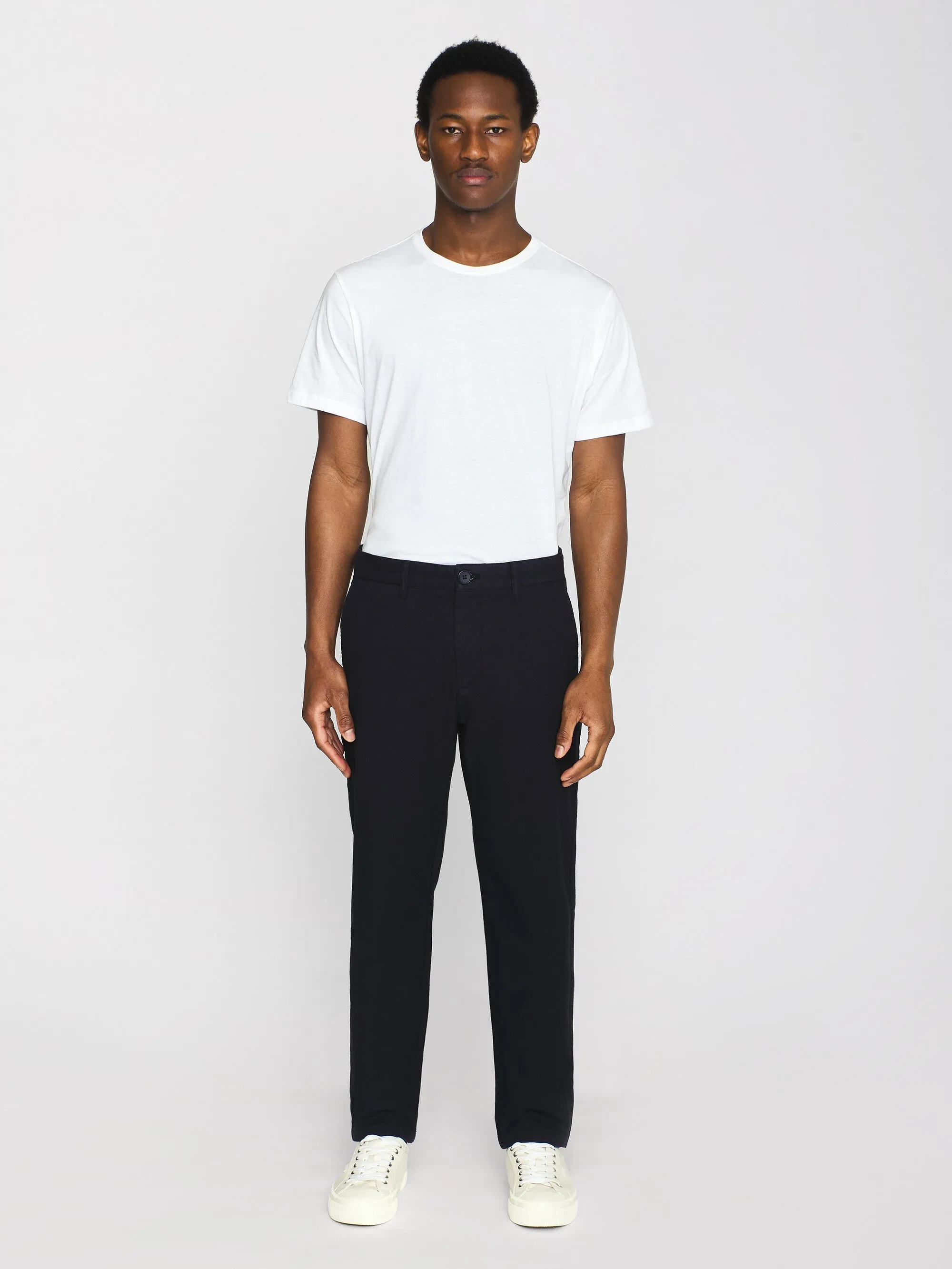 KNOWLEDGE COTTON APPAREL Chuck Regular Flannel Chino Pants night sky