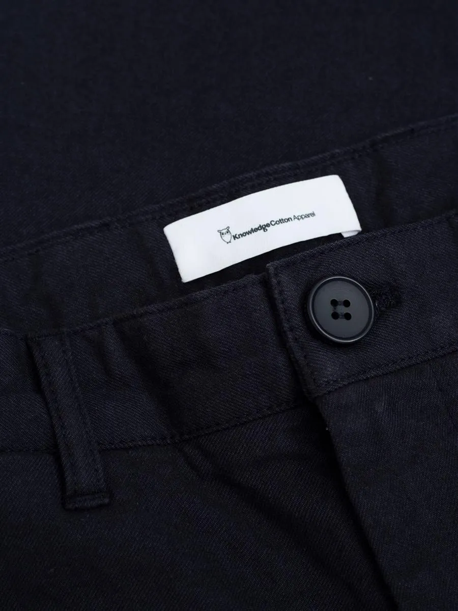 KNOWLEDGE COTTON APPAREL Chuck Regular Flannel Chino Pants night sky