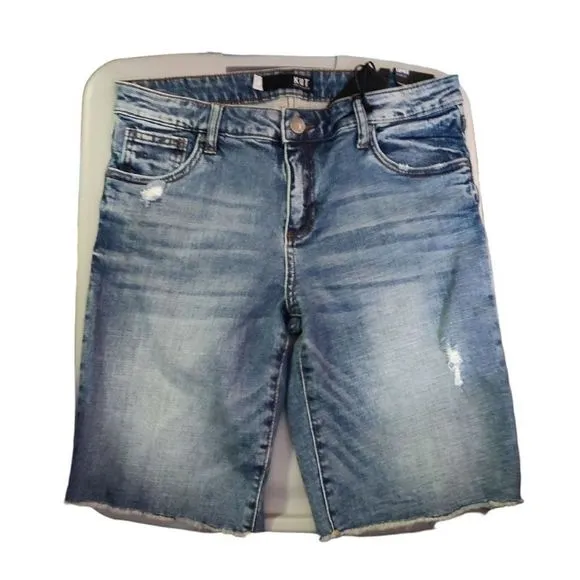 Kut from the Kloth Sophie Bermuda Frayed Hem Blue