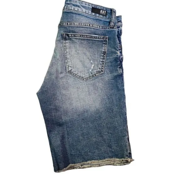Kut from the Kloth Sophie Bermuda Frayed Hem Blue
