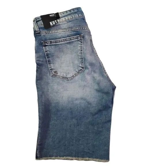 Kut from the Kloth Sophie Bermuda Frayed Hem Blue