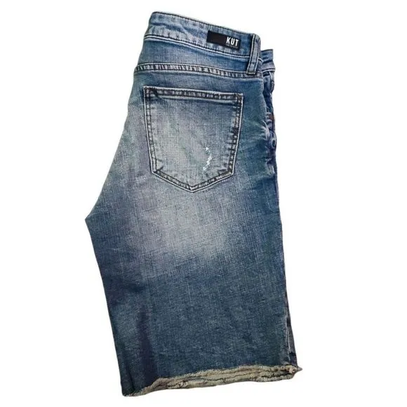 Kut from the Kloth Sophie Bermuda Frayed Hem Blue