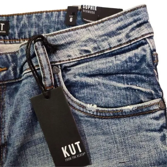 Kut from the Kloth Sophie Bermuda Frayed Hem Blue