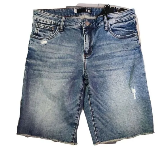 Kut from the Kloth Sophie Bermuda Frayed Hem Blue