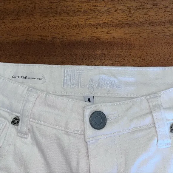 Kut the Kloth's White Bermuda Jean Catherine boyfriend Shorts