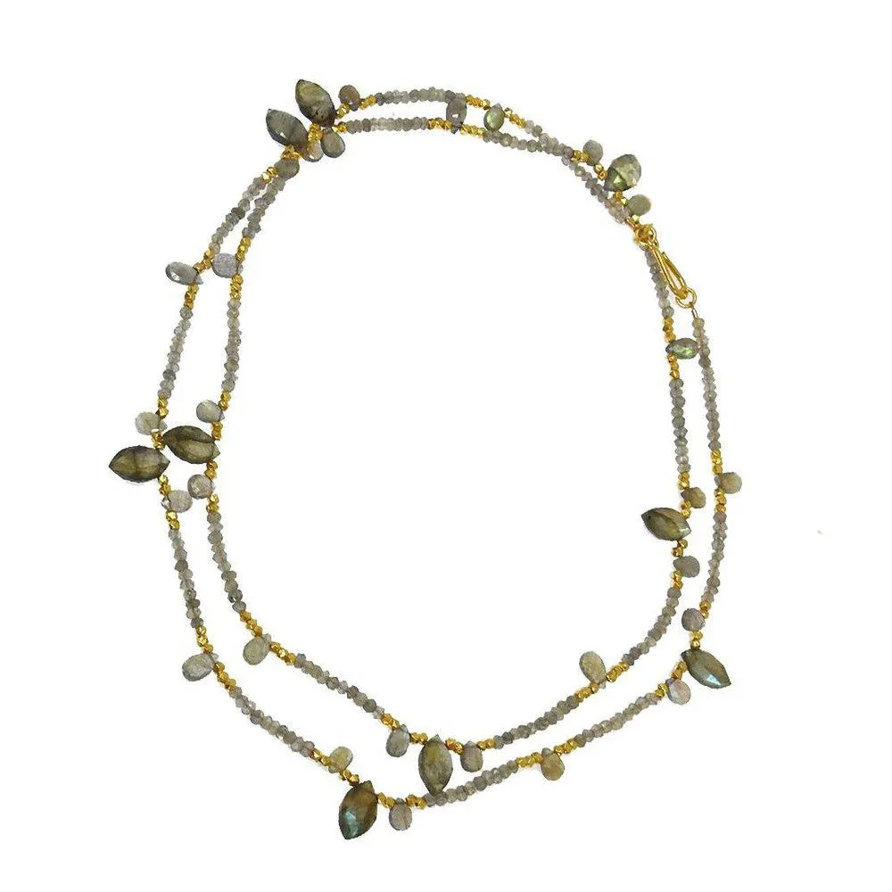 Labradorite Necklace with Marquis Accents