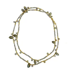 Labradorite Necklace with Marquis Accents