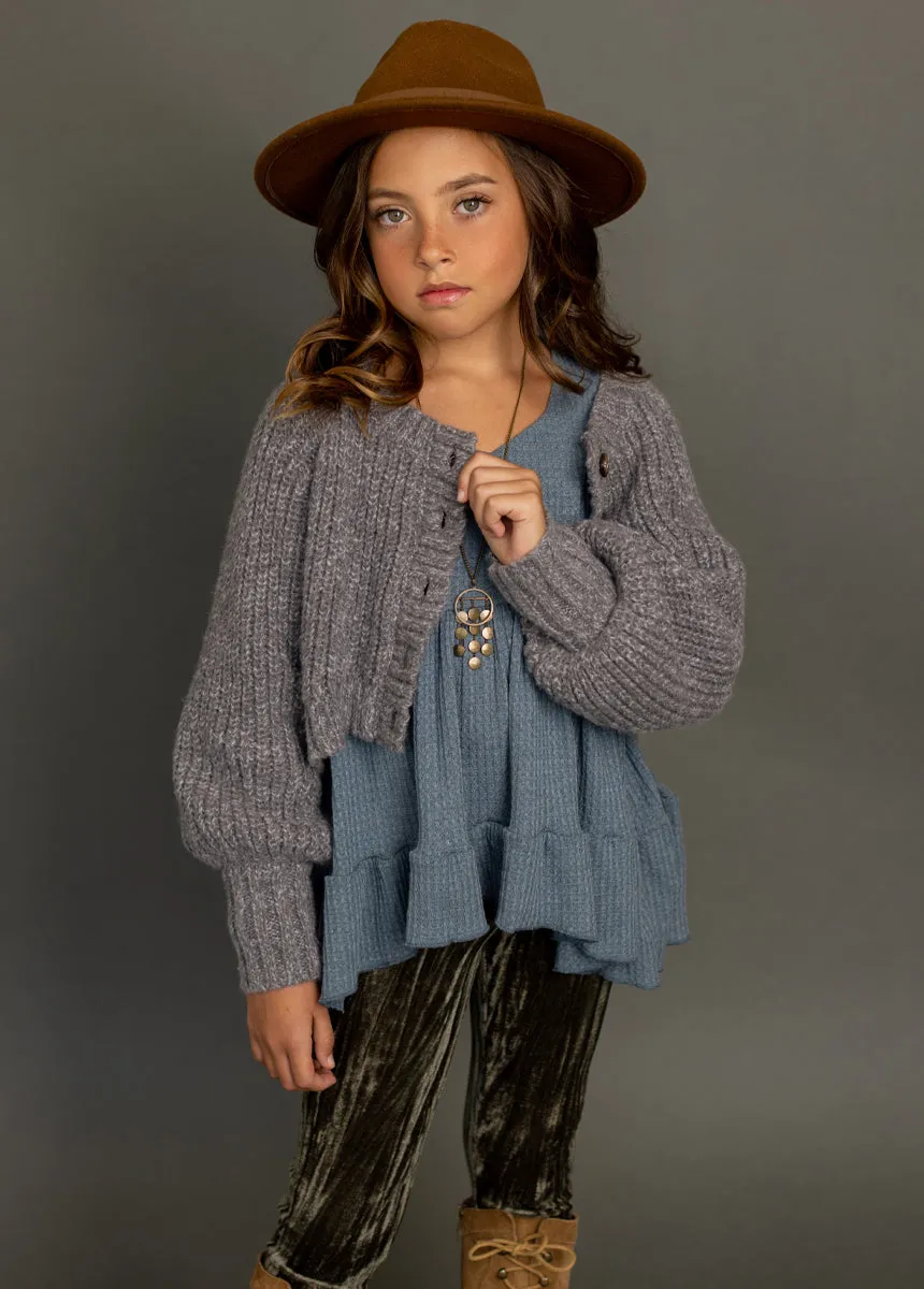 Laila Henley Top in Dusty Teal
