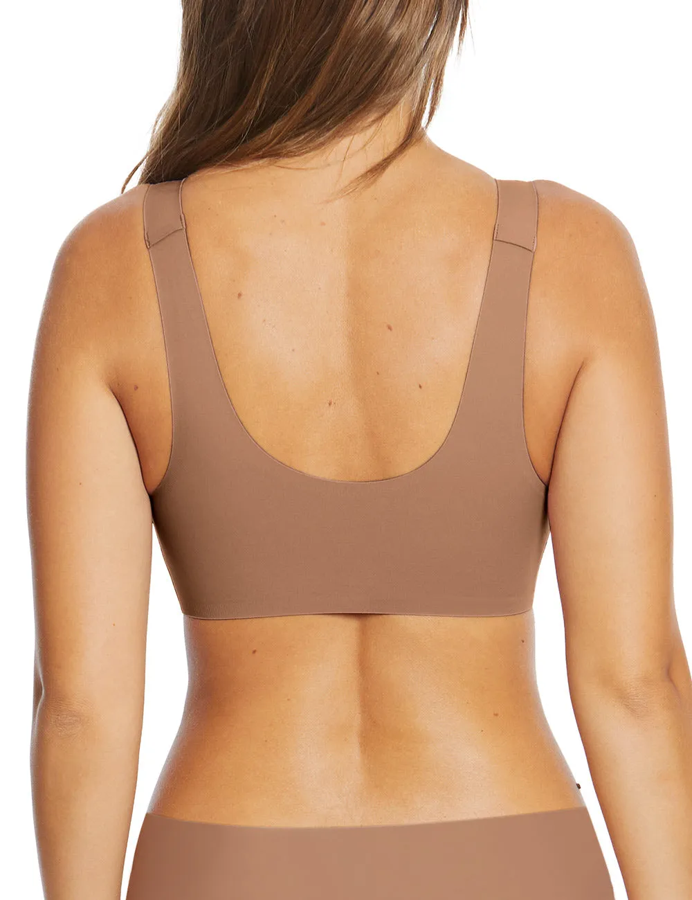 Laser Lights Padded Scoop Crop - Mocha
