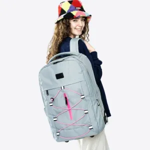 Lash Laptop Rolling Backpack (19 Inch) in Grey Pink