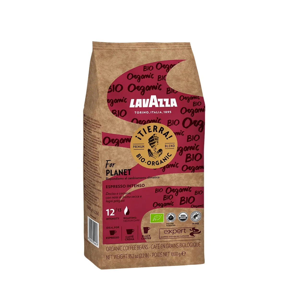 Lavazza Tierra Bio for Planet Espresso Intenso 2Kg Coffee Beans