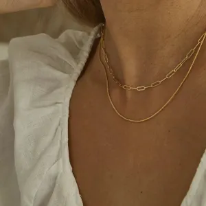 Layered Gold Necklaces - Minimalist, Delicate, Double Strand, Elegant Jewelry