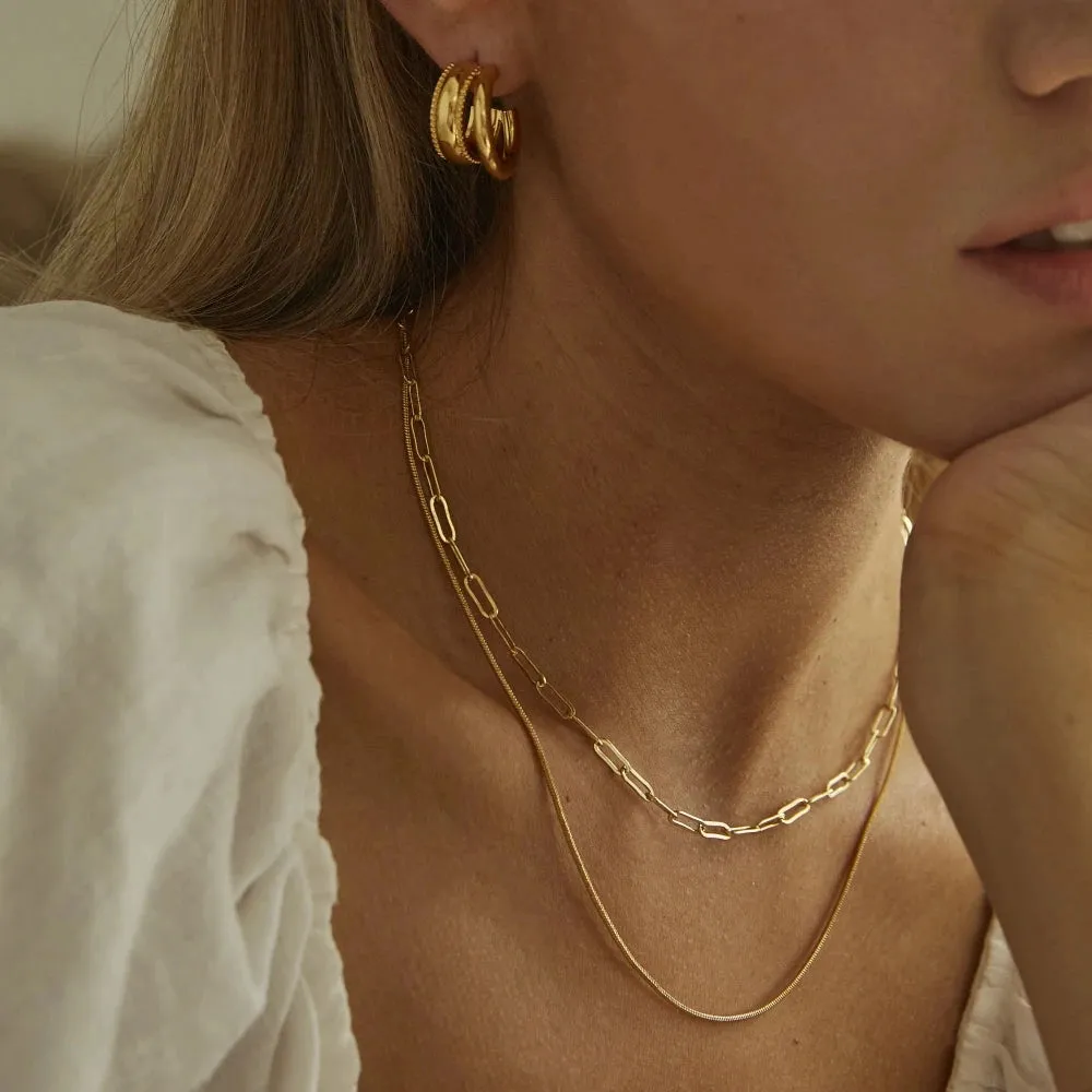 Layered Gold Necklaces - Minimalist, Delicate, Double Strand, Elegant Jewelry
