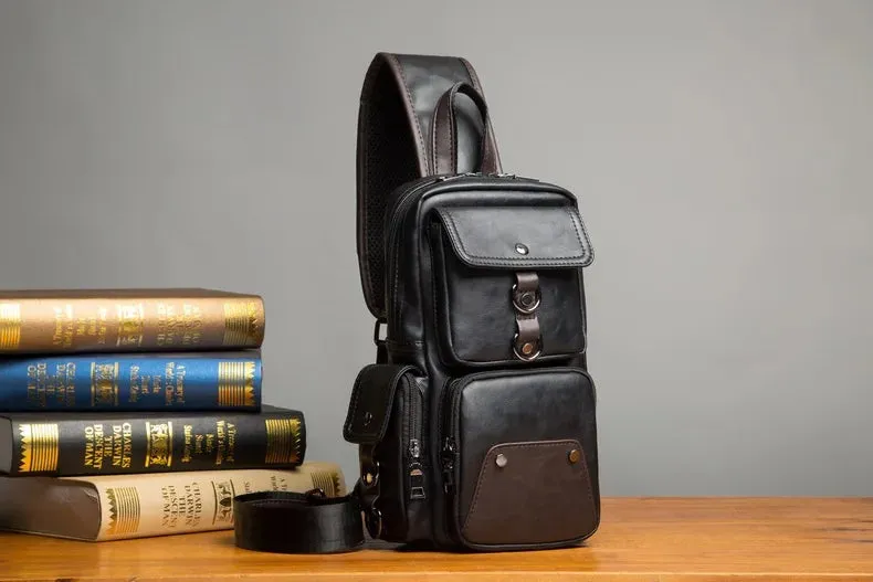 Leather Crossbody Bag -Vintage Luxury
