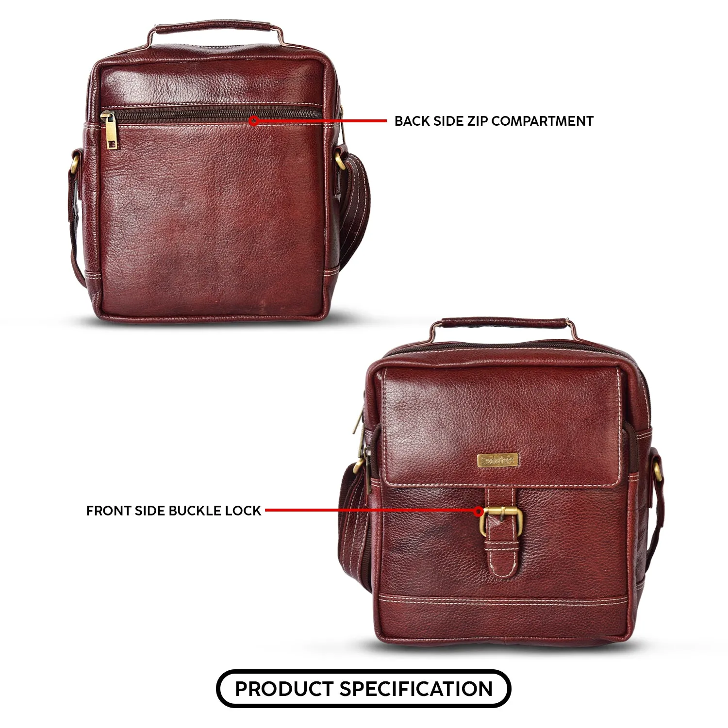 Leather Messenger Bag 36812 (Brown)