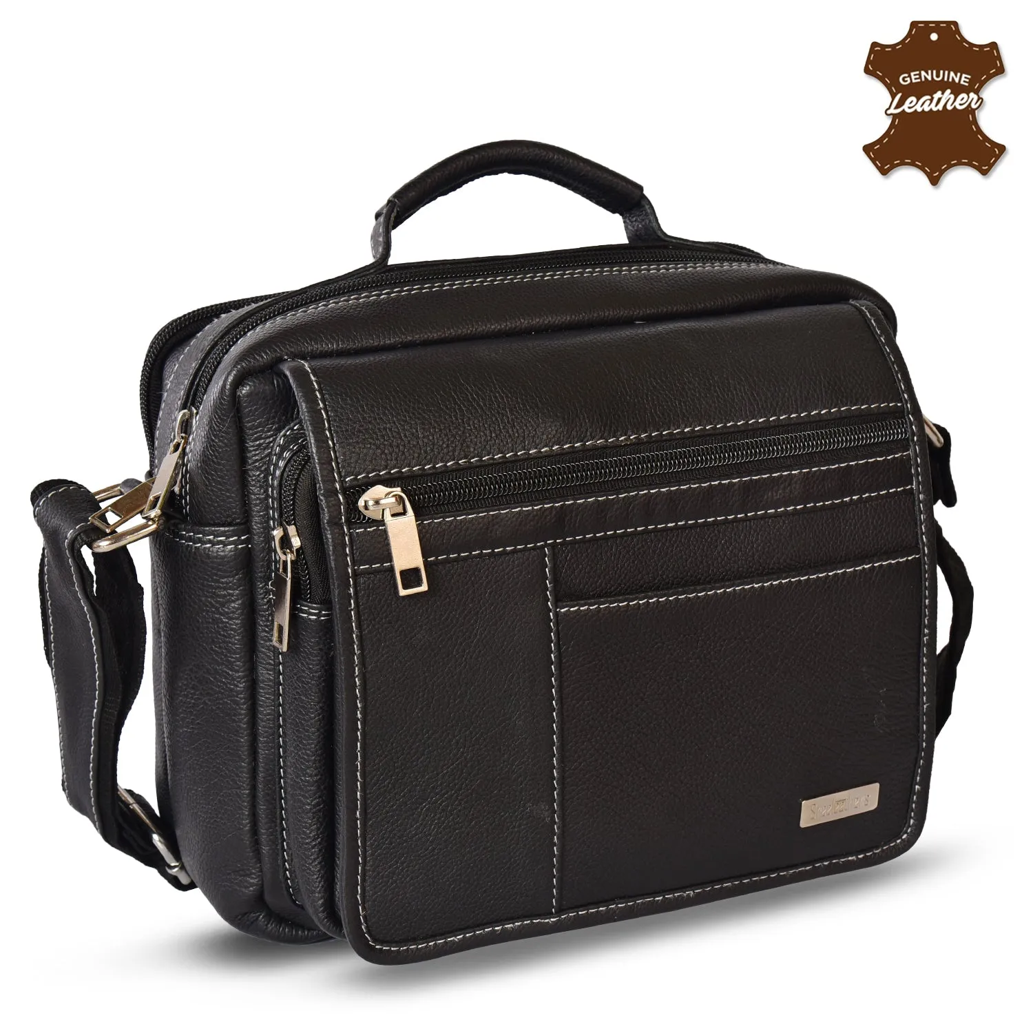 LEATHER SLING BAG  998920 (BLACK)