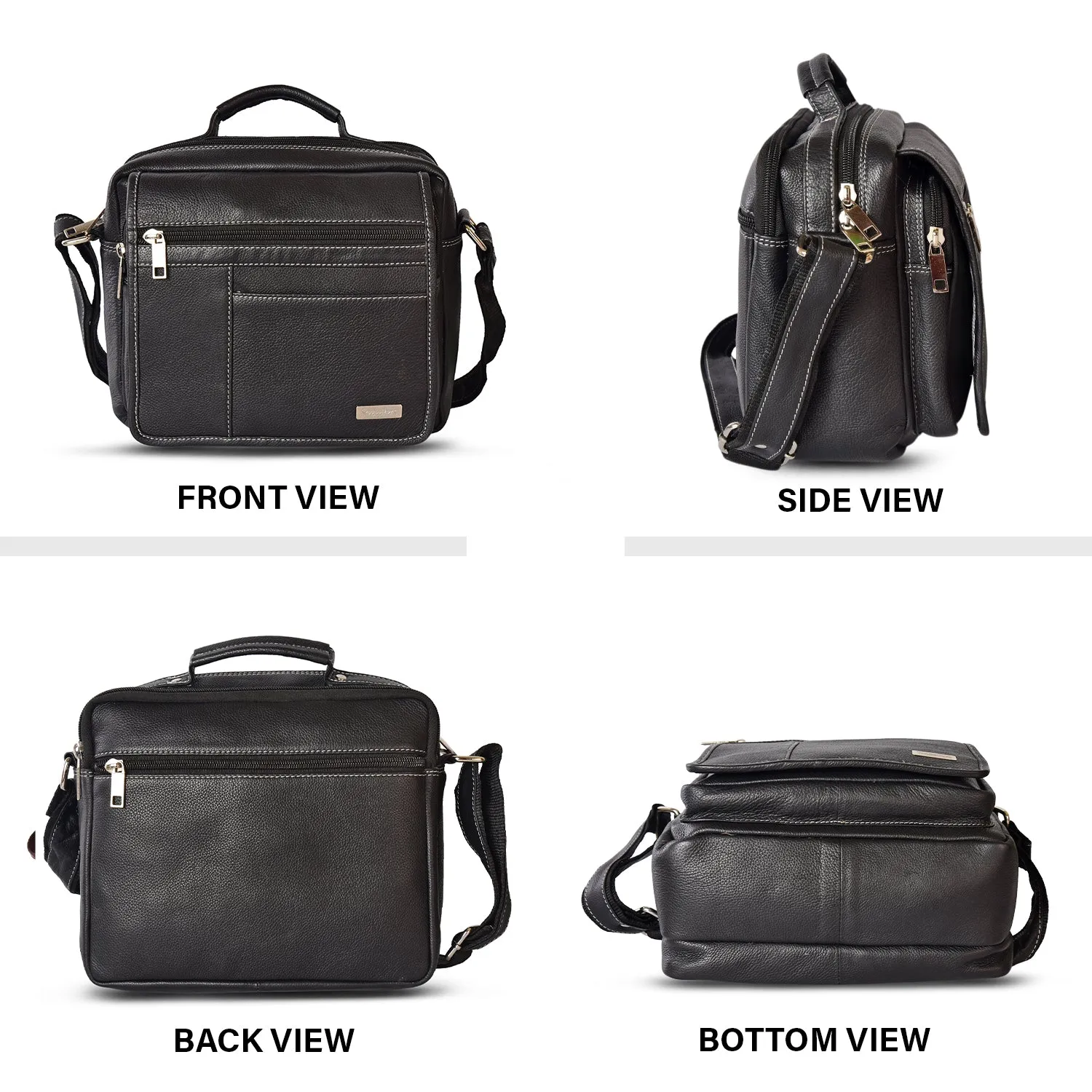 LEATHER SLING BAG  998920 (BLACK)