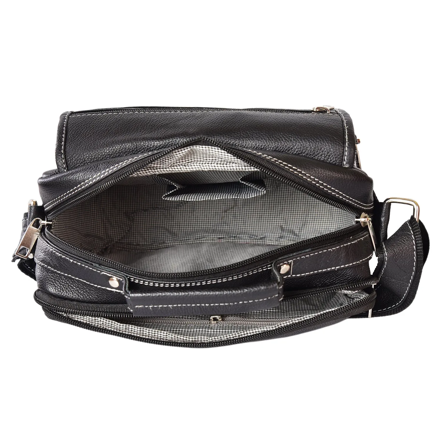 LEATHER SLING BAG  998920 (BLACK)