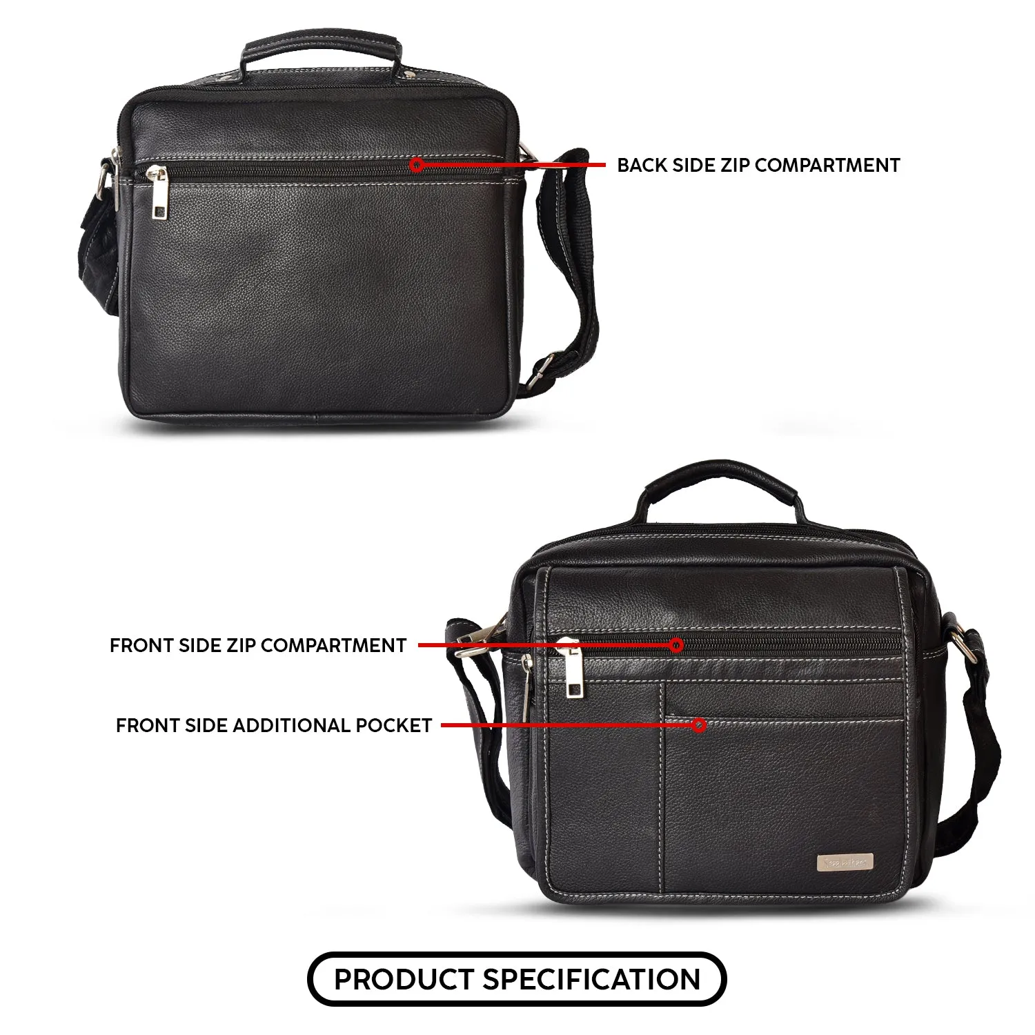 LEATHER SLING BAG  998920 (BLACK)