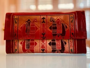 LEATHER WALLET HORSES PRINT (LARGE)