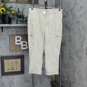 Lemon Way Womens Stretch Utility Twill Cargo Crop Pant 648456 Taupe Brown 14