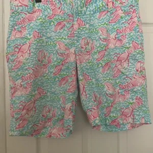 Lilly Pulitzer The Chipper Short Lobstah Roll Lobster Print Bermuda Shorts 12