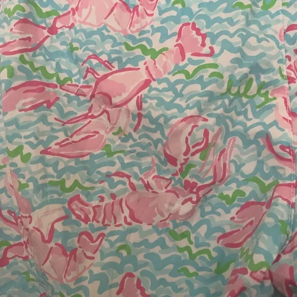 Lilly Pulitzer The Chipper Short Lobstah Roll Lobster Print Bermuda Shorts 12