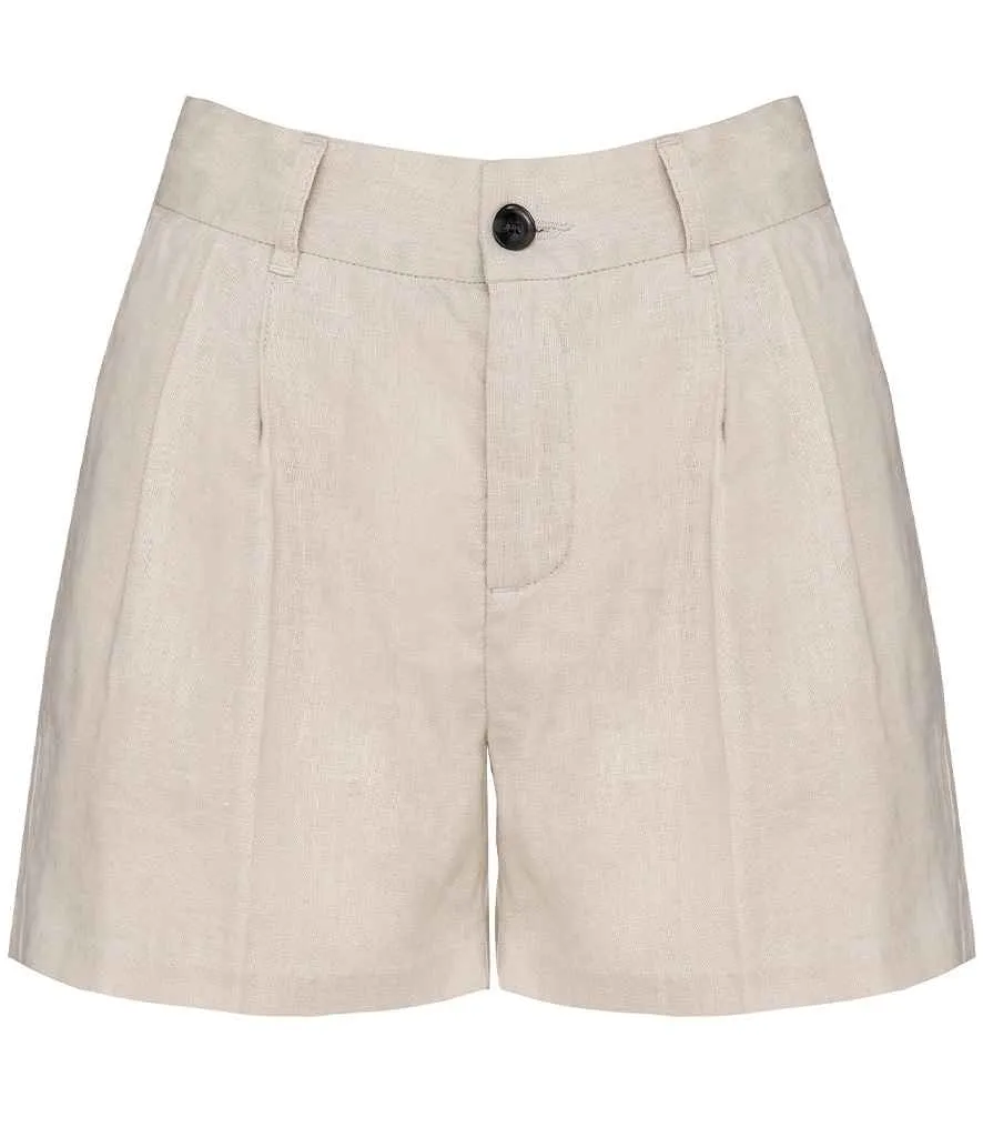 Linen Bermuda Shorts: Womens