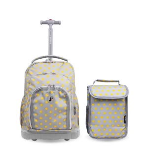 Lollipop Kids Rolling Backpack With Lunch Bag (16 Inch) in Candy Buttons