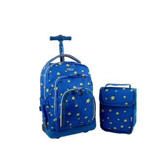 Lollipop Kids Rolling Backpack With Lunch Bag (16 Inch) in Little Stars - Final Sale