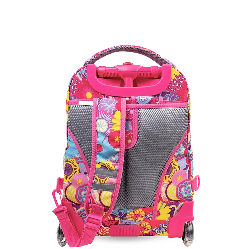 Lollipop Kids Rolling Backpack With Lunch Bag (16 Inch) in Poppy Pansy