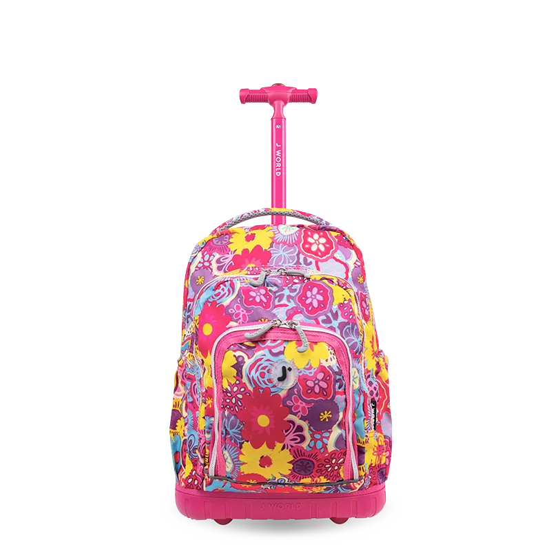 Lollipop Kids Rolling Backpack With Lunch Bag (16 Inch) in Poppy Pansy