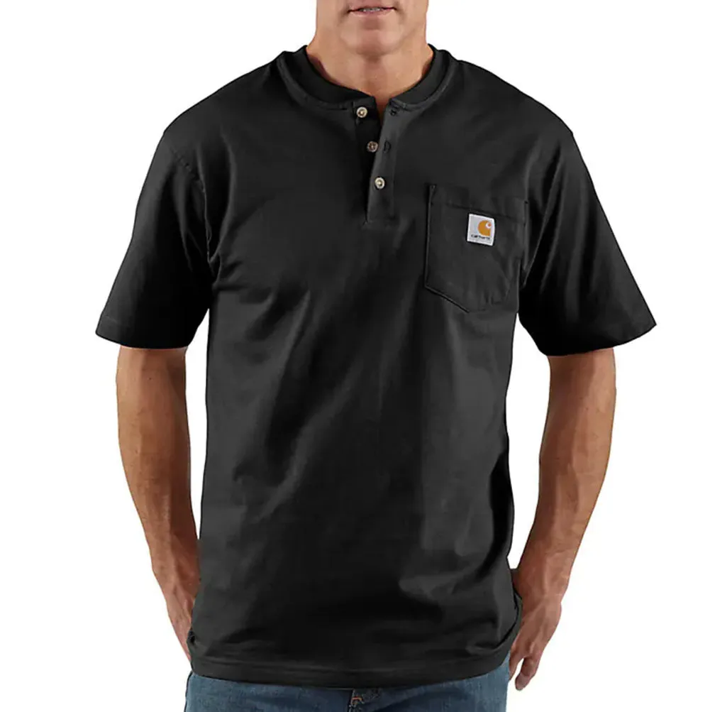 Loose Fit Heavyweight Short-Sleeve Pocket Henley T-Shirt - Tall - K84Tall