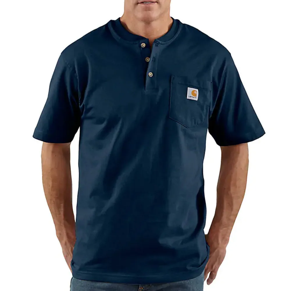 Loose Fit Heavyweight Short-Sleeve Pocket Henley T-Shirt - Tall - K84Tall